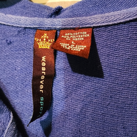 Womens Zip Up Hoodie-Blue-Lightweight-Lg - Picture 4 of 4